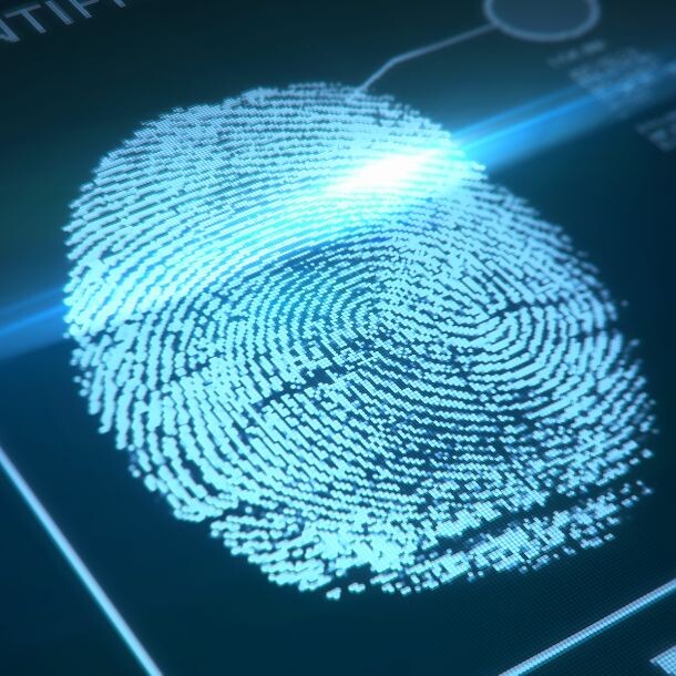 Blue holographic fingerprint