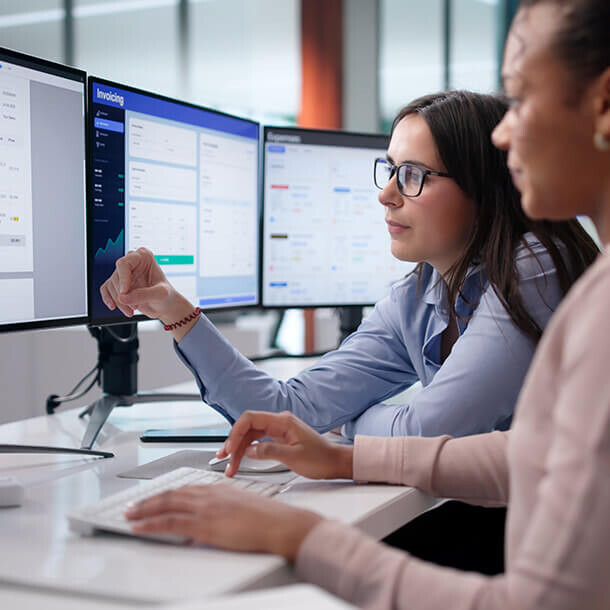 Efficient business managers using a system to calculate invoices and taxes.